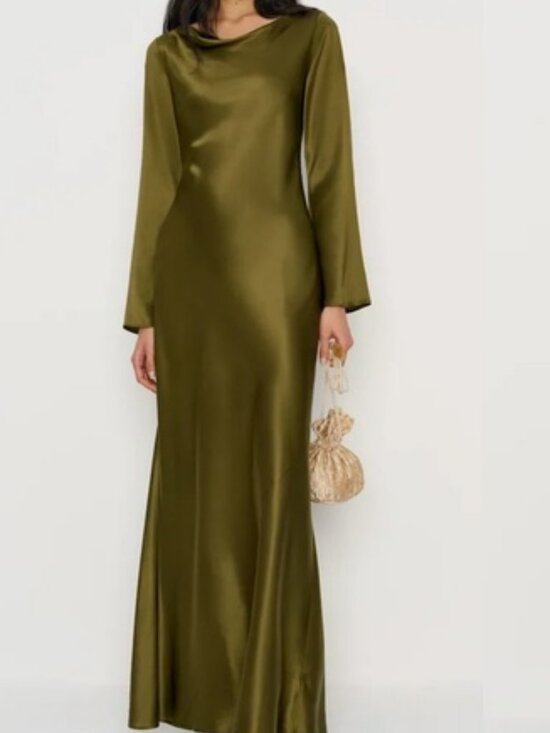 Reformation Dresses & Skirts - REFORMATION NWT Pike Silk Maxi Dress in Moss